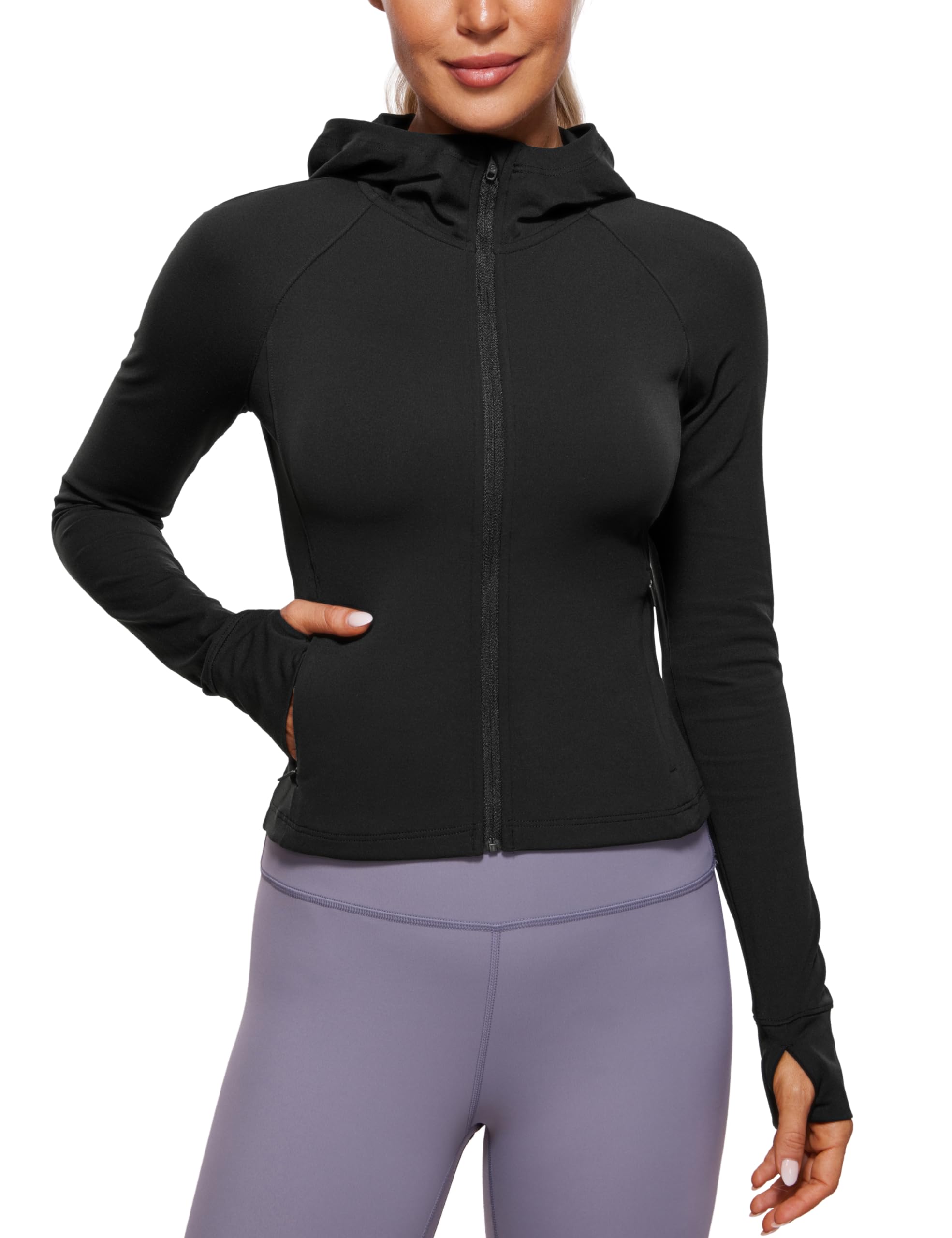 CRZ YOGA Giacca da allenamento con zip intera Butterluxe da donna, vestibilità slim