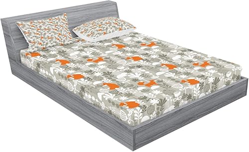 Miniatura 42 de Ambesonne - Juego de sábanas bajeras y fundas de almohada, diseño clásico botánico, plantas de jardín vintage, juego de 3 piezas con estampado