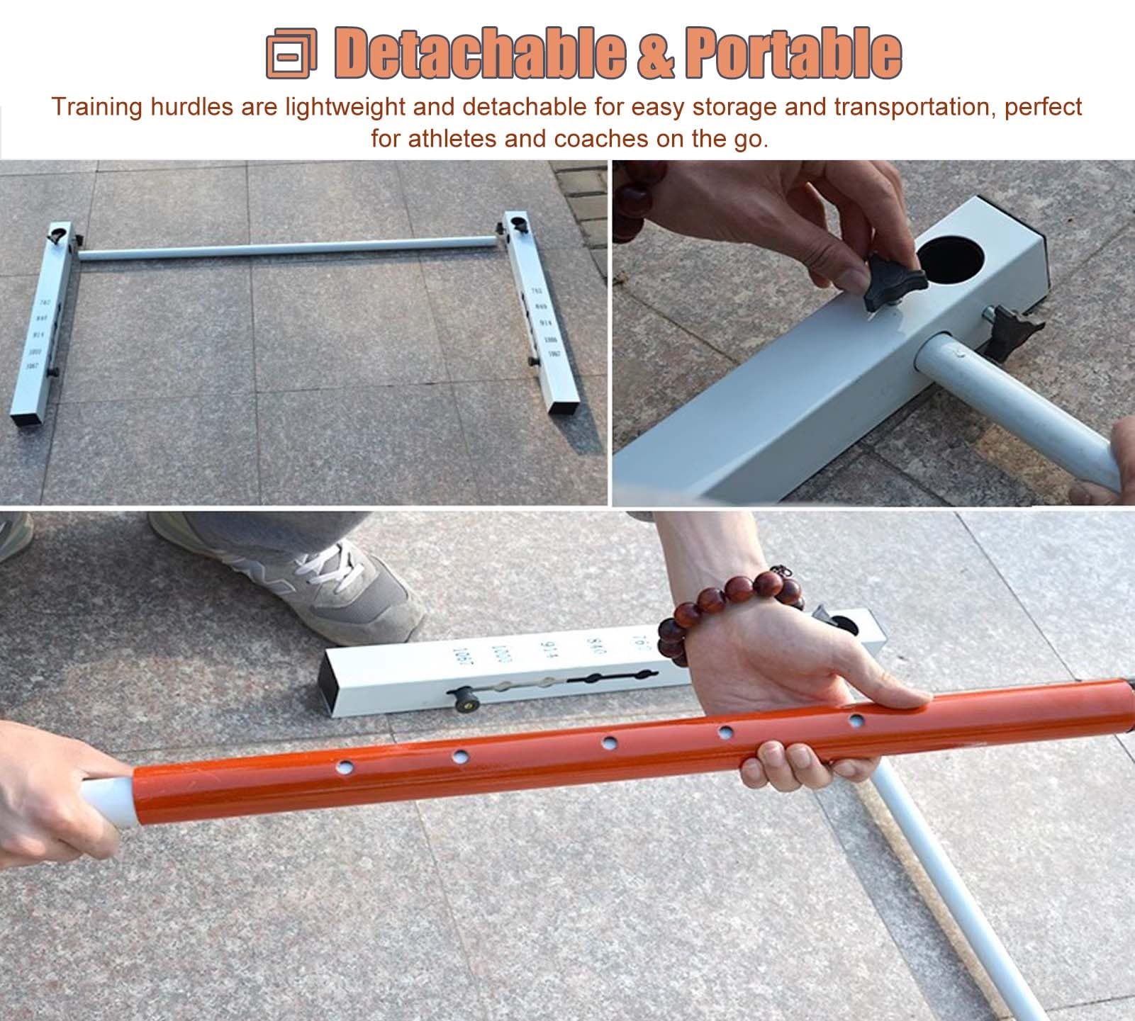 1/2/5 Piezas de Vallas de Pista de Atletismo, Vallas de Agilidad portátiles para fútbol para niños y Adultos, Vallas Ajustables para Entrenamiento Deportivo de fútbol, 30-42 Pulgadas (1 piez