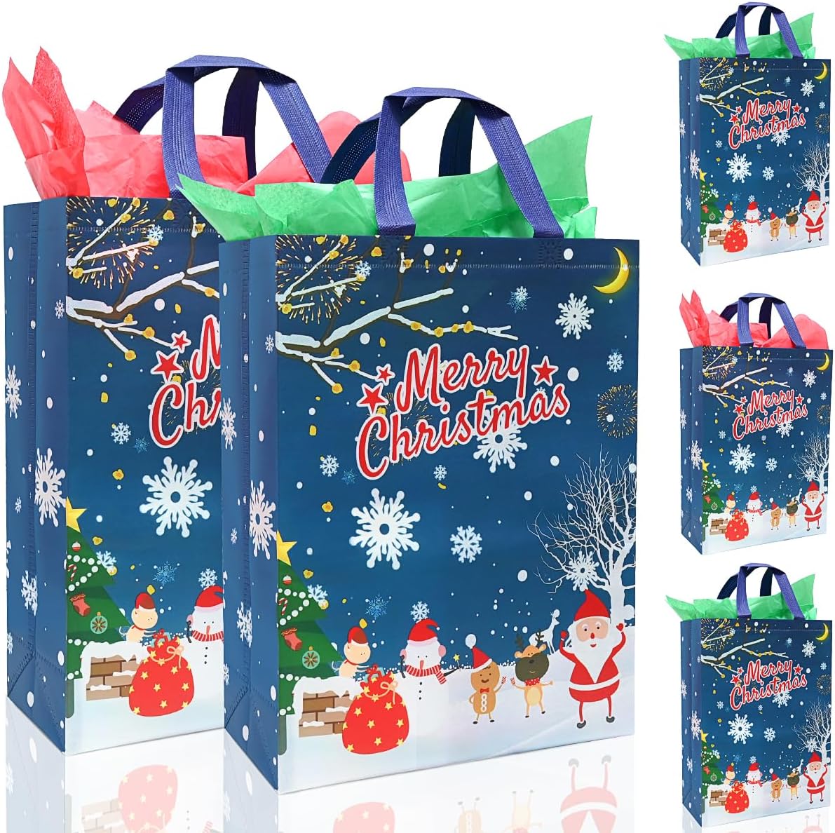 COM-FOUR® 12x Sacchetto di Pasqua - Sacchetto di Carta da Riempire - Sacchetto di Pasqua per Regali e Uova di Pasqua con Cordoncino (12 pezzi - grandi - conigli