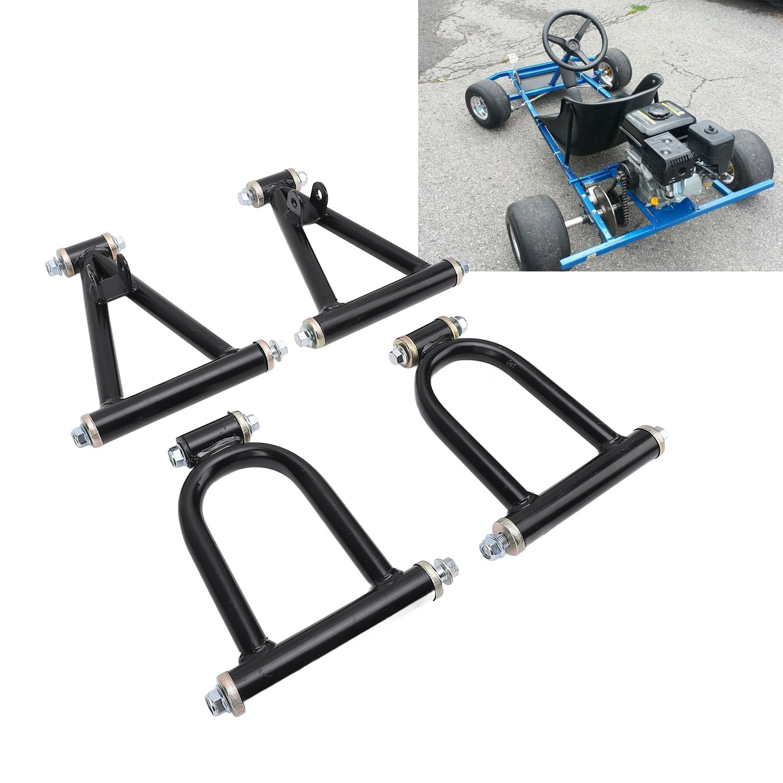 6-calowy Zestaw Przedniego Zawieszenia Amortyzator Wahacza Metalowy zespół Wahacza dla 4 Koła Quad Gokart