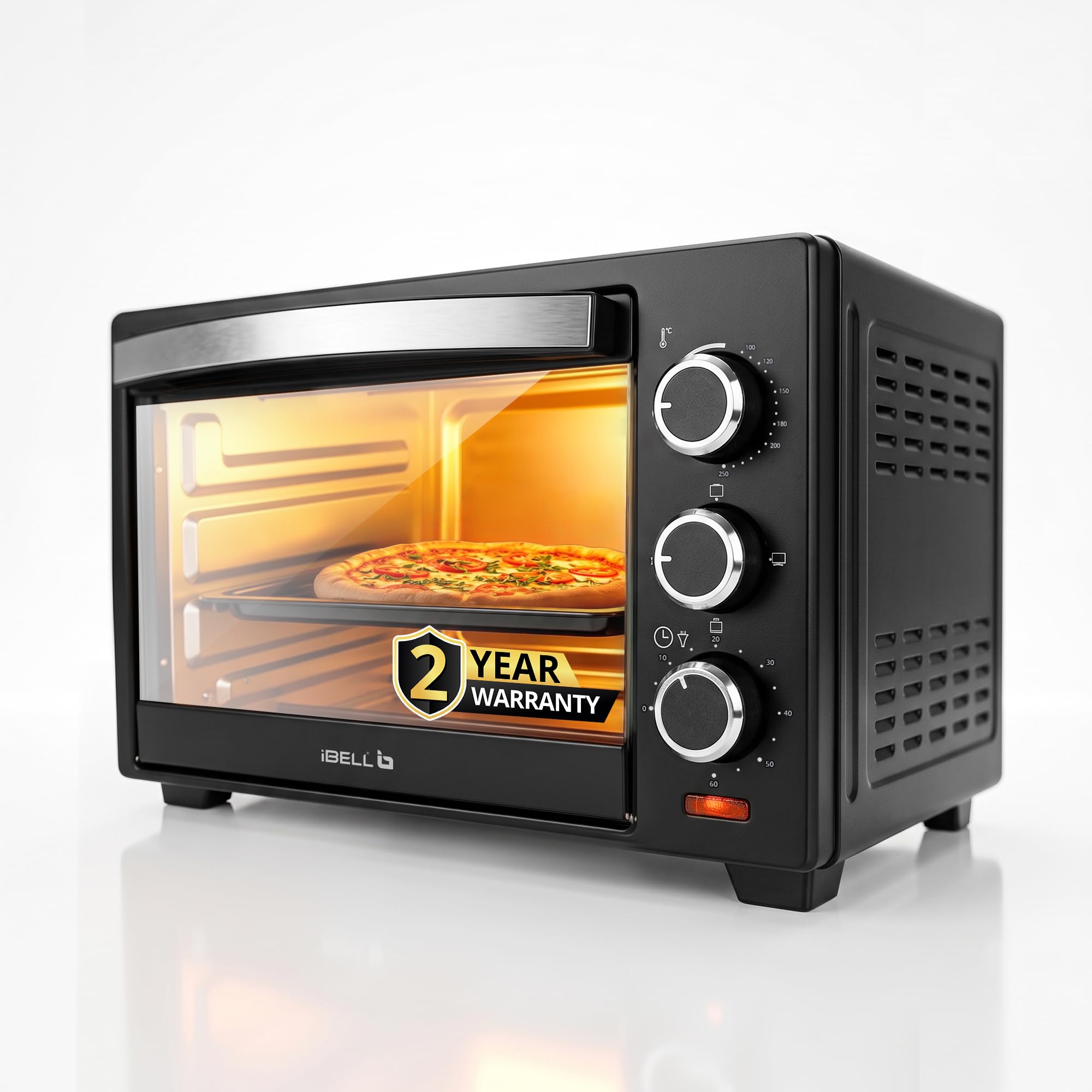 IBELL Oven For Home Bake Toaster Grill OTG, 19 Litre, 1500W, Adjustable Temperature & Timer, Auto Cut-off, 2 Year Warranty (Black)