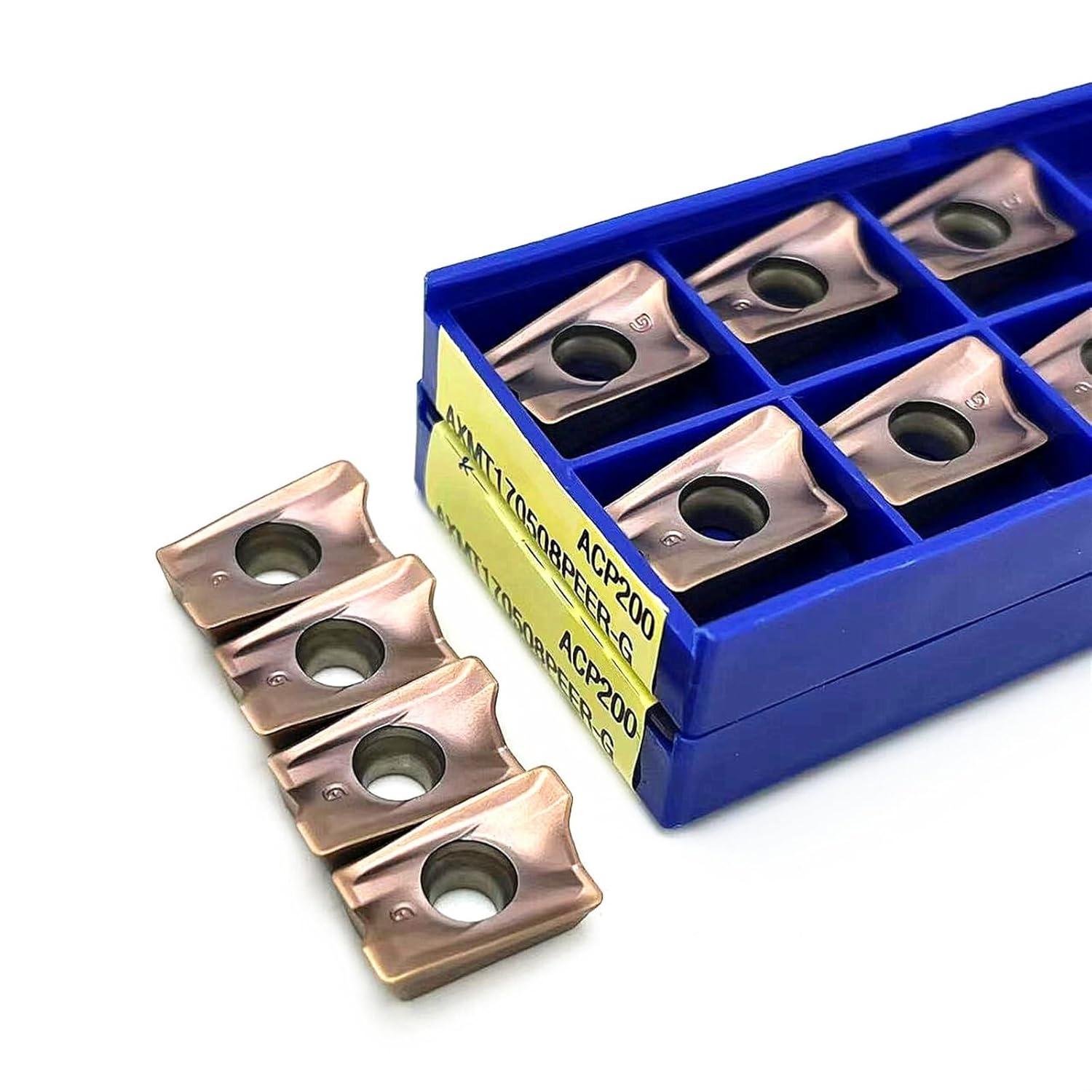 10pcs AXMT123508 -G ACP200 AXMT170508-G ACP200 Carbide Turning Inserts, Carbide Turning Tool CNC Milling Insert Lathe Replacement Cutters Inserts(AXMT170508-G ACP200)