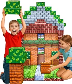 PixelStackers 100 Jumbo Building Blocks for Children Large Cardboard Blo...
