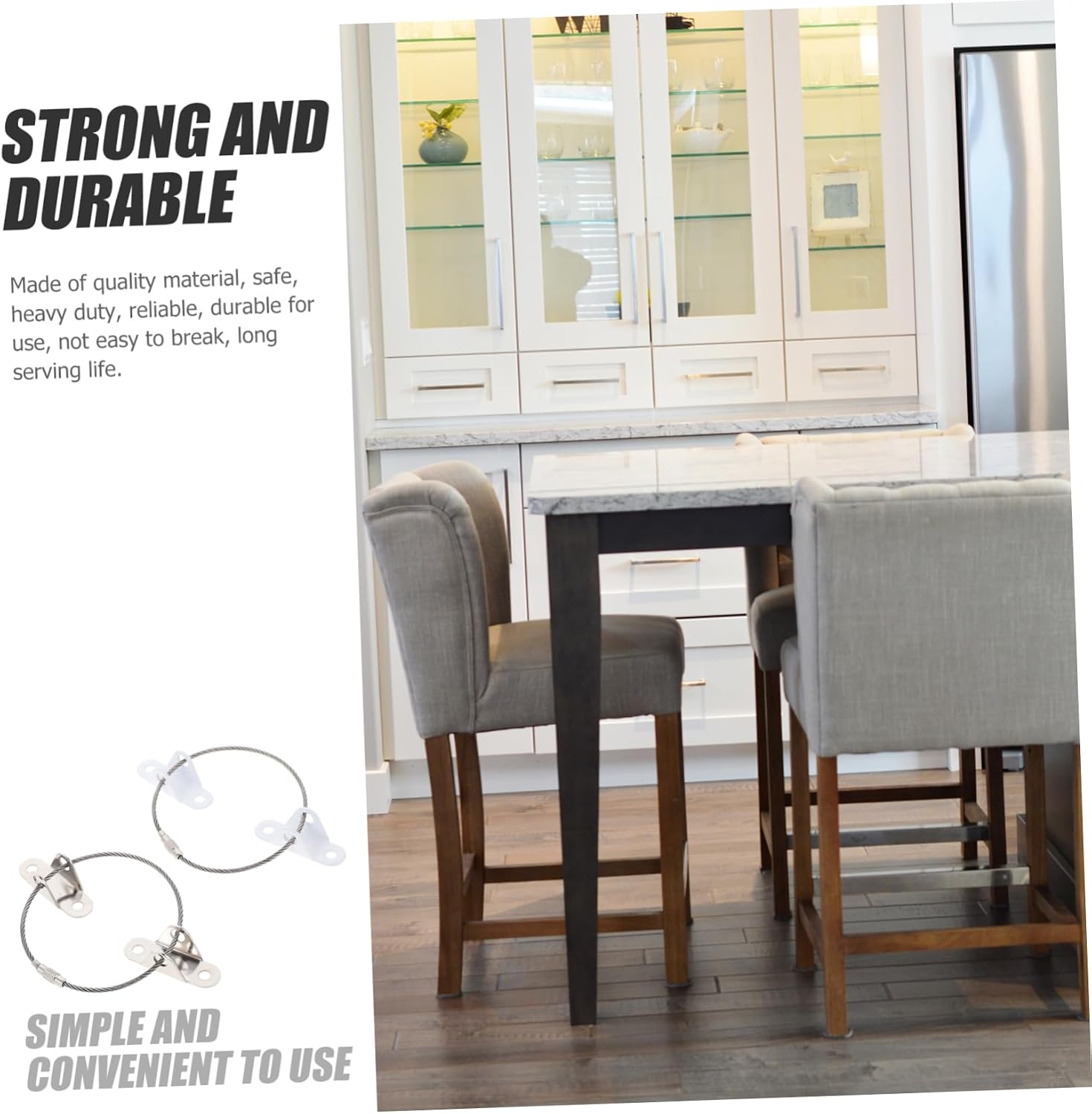 4sets Childproof Furniture Anchor Fall Straps for Wardrobe Dresser Cabinet Safety Connector Shake Fixer