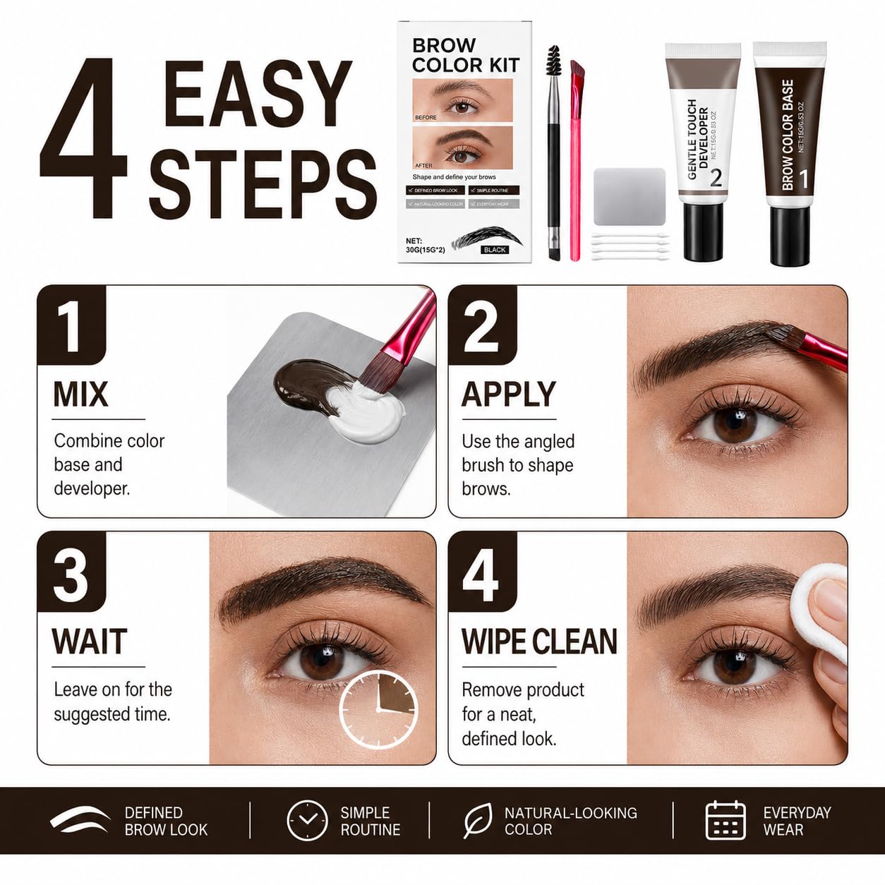 2-in-1 Brow Color Kit for Defined, Natural-Looking Results