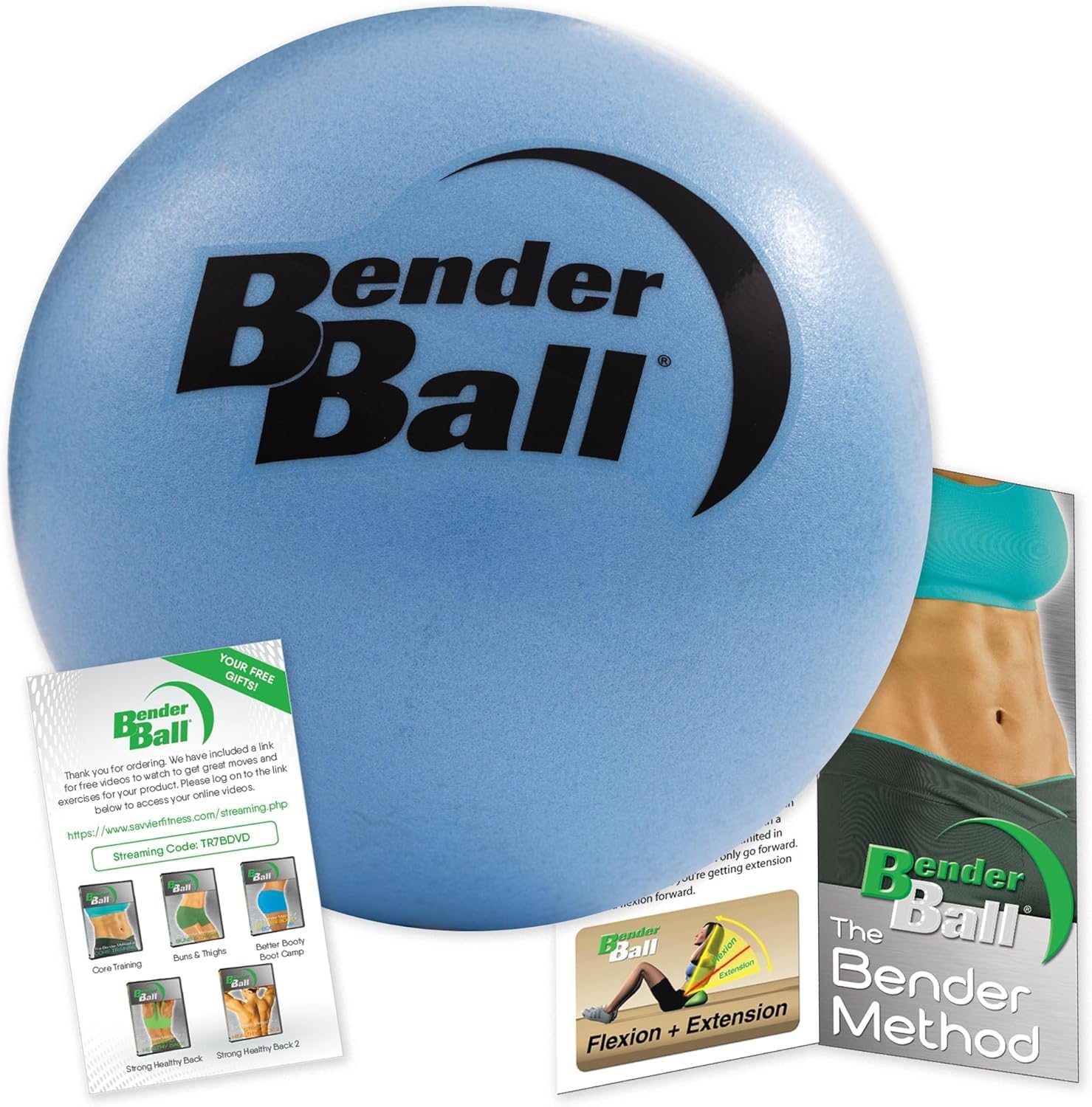 The Original 9" Pilates Core Fitness Small Exercise Bender Ball | Workout Mini Ball for Abs, Back, Yoga, Barre, Physio, PT, Physical Therapy. Inflatable, Soft, Includes Instructions + Videos.