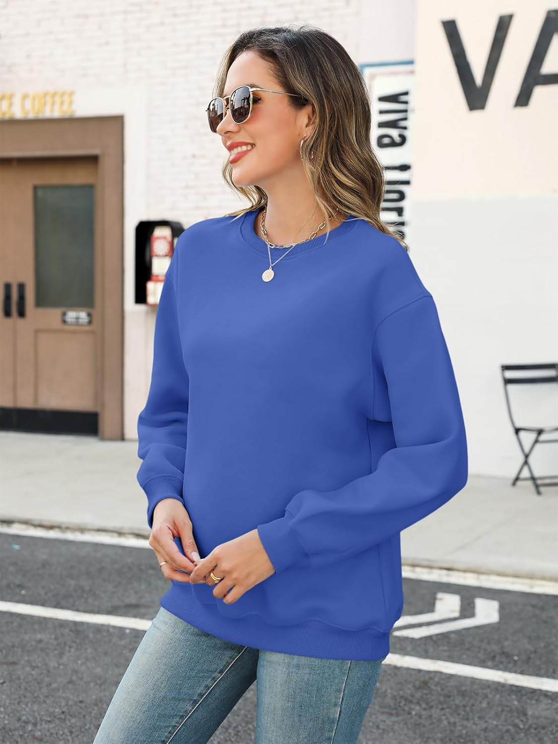 TICTICMIMI Women's Casual Crewneck Sweatshirts Long Sleeve Tops Loose Fit Fall Shirts - Image 3