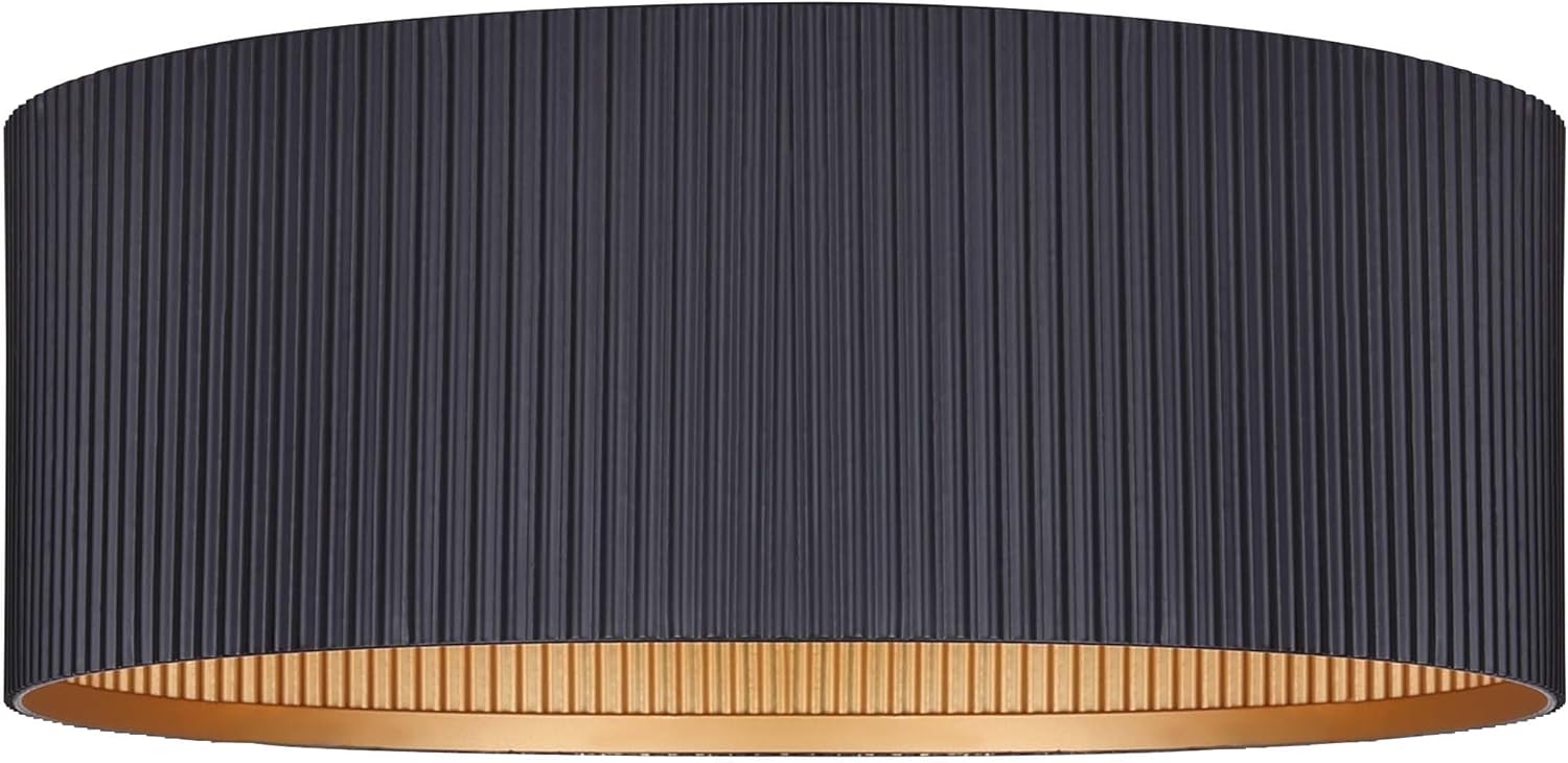 Canarm Rexton 2-Light Flush Mount Ceiling Light, Matte Black & Gold, Modern Industrial Fixture for Bedroom, Living Room & Foyer, Easy Install, 60W Type A Bulbs