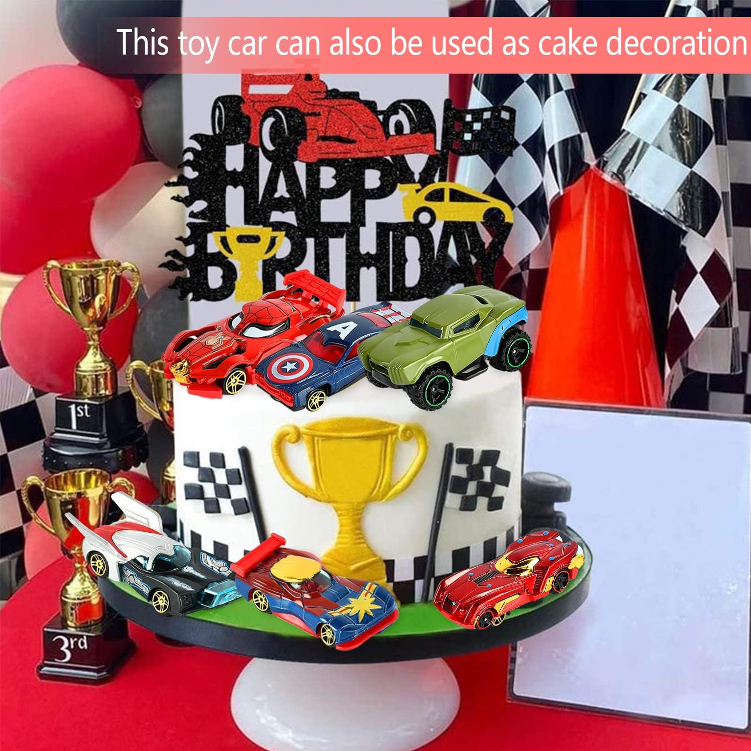 HBSFBH Giocattolo Modello Macchinine, 6 Pezzi Set di Macchinine, Metallo Giocattoli di Auto da Corsa, Mini Auto Giocattolo, Macchinine Giocattolo, Stunt Toy Car, Macchinine per Regalo - 5