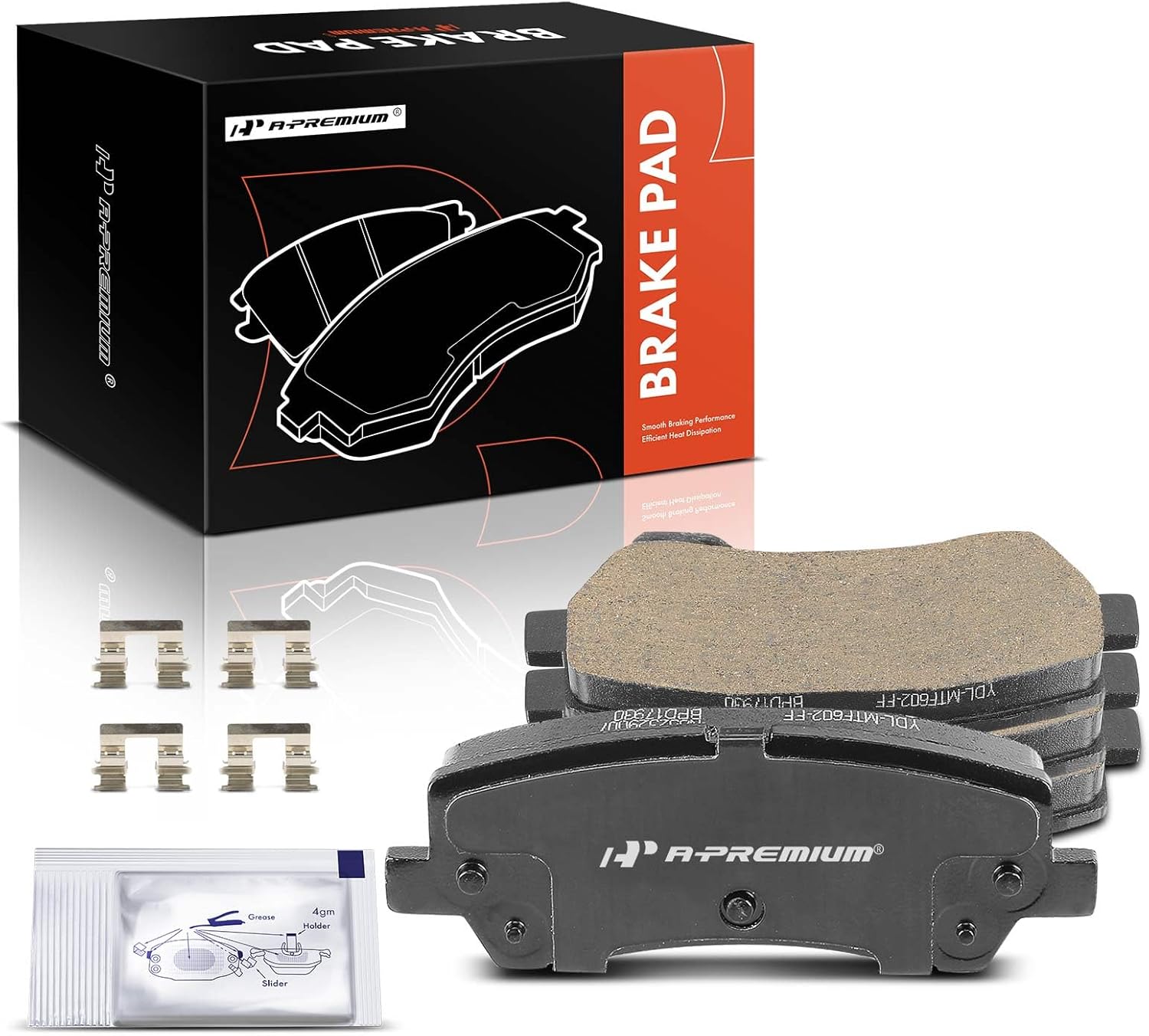 A-Premium Rear Ceramic Brake Pads Set Compatible with Ford Mustang 2015-2020, 4-Pack