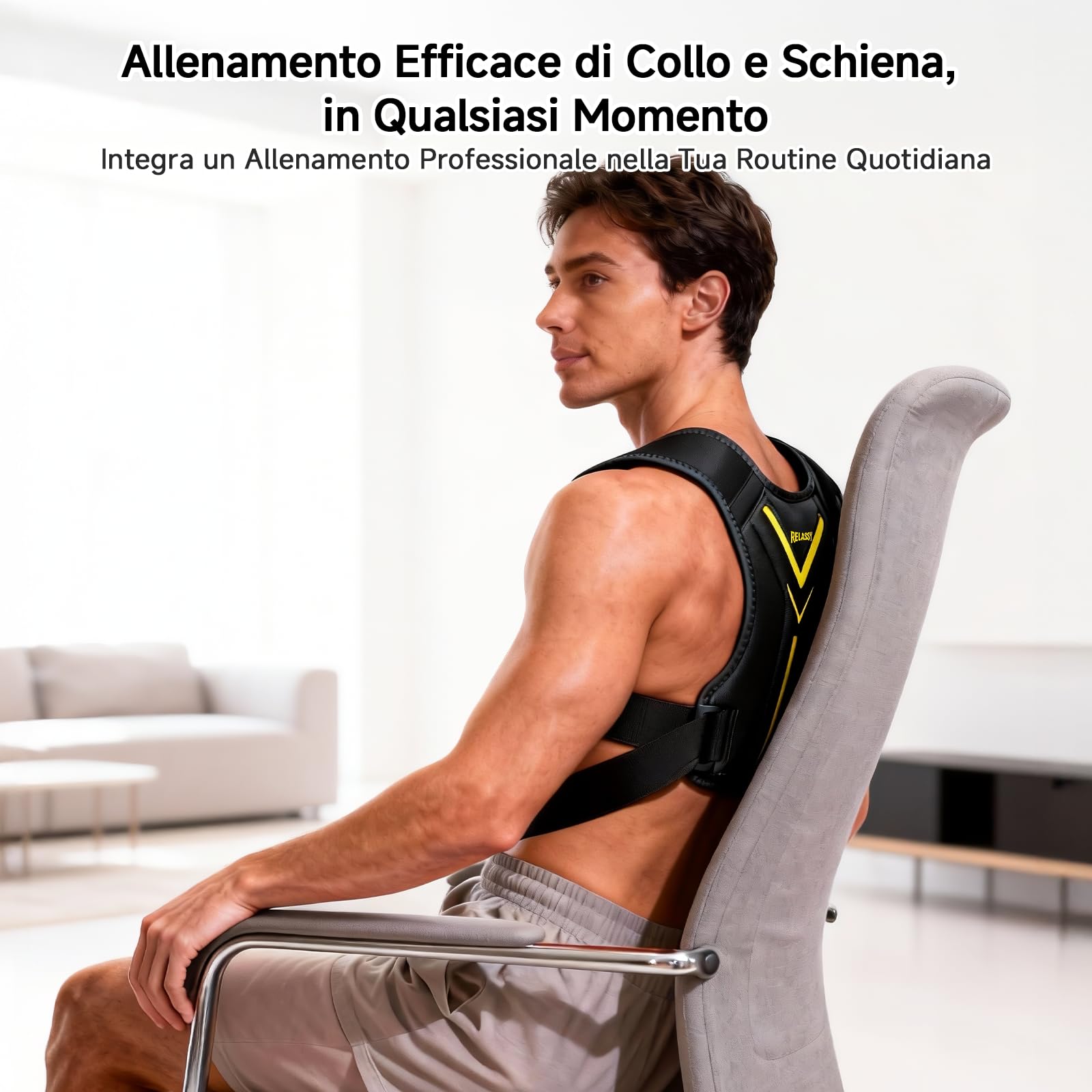 Électrostimulateur Musculaire pour Cou et Dos, EMS Masseur Dos et Cervicales avec Télécommande, Stimulateur Musculaire 30 Niveaux & 10 Modes, Sangle Electrostimulation pour Cou Dos, Entraîneur Cou EMS