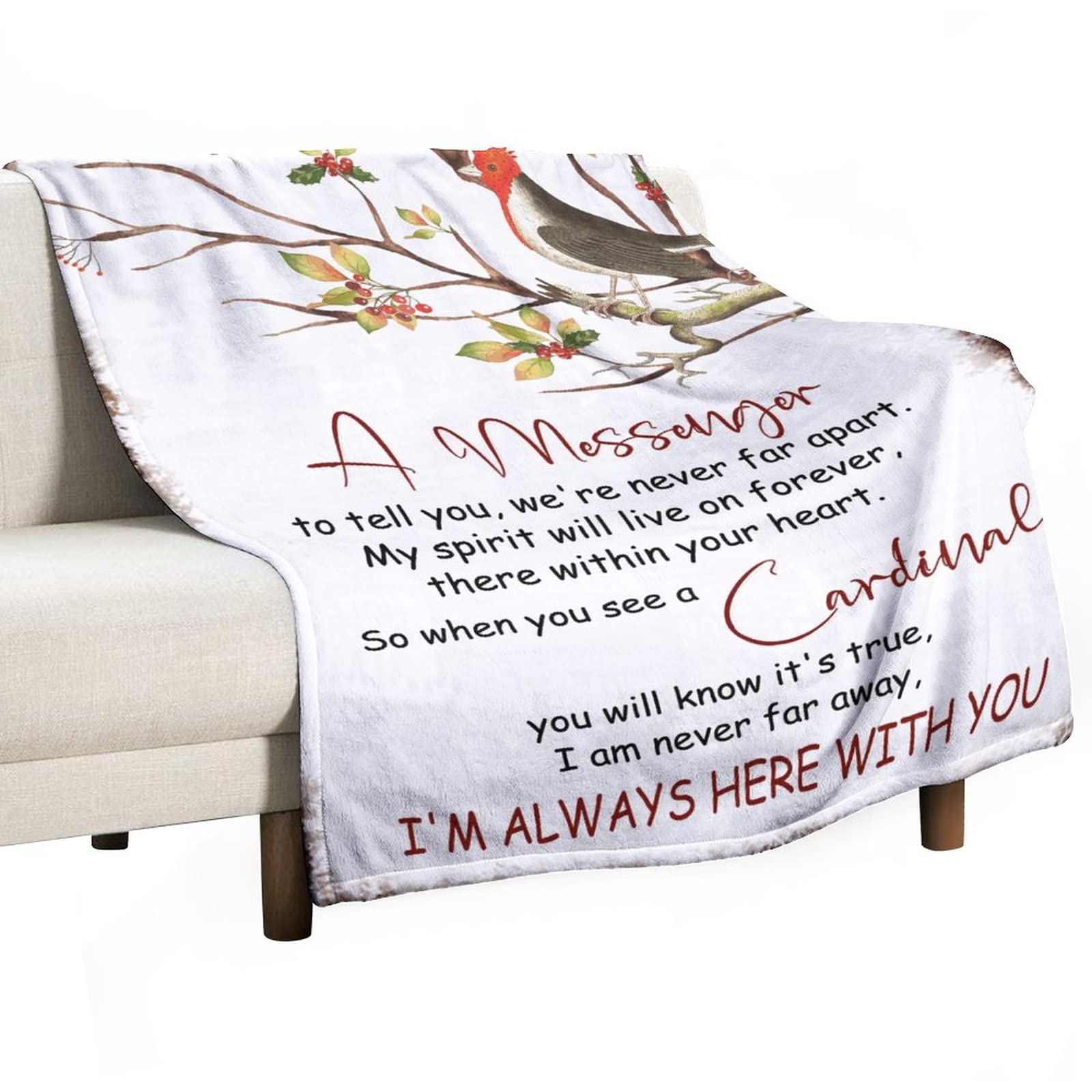 Couverture polaire douce "I'm Always Here with You" pour réconforter vos proches
