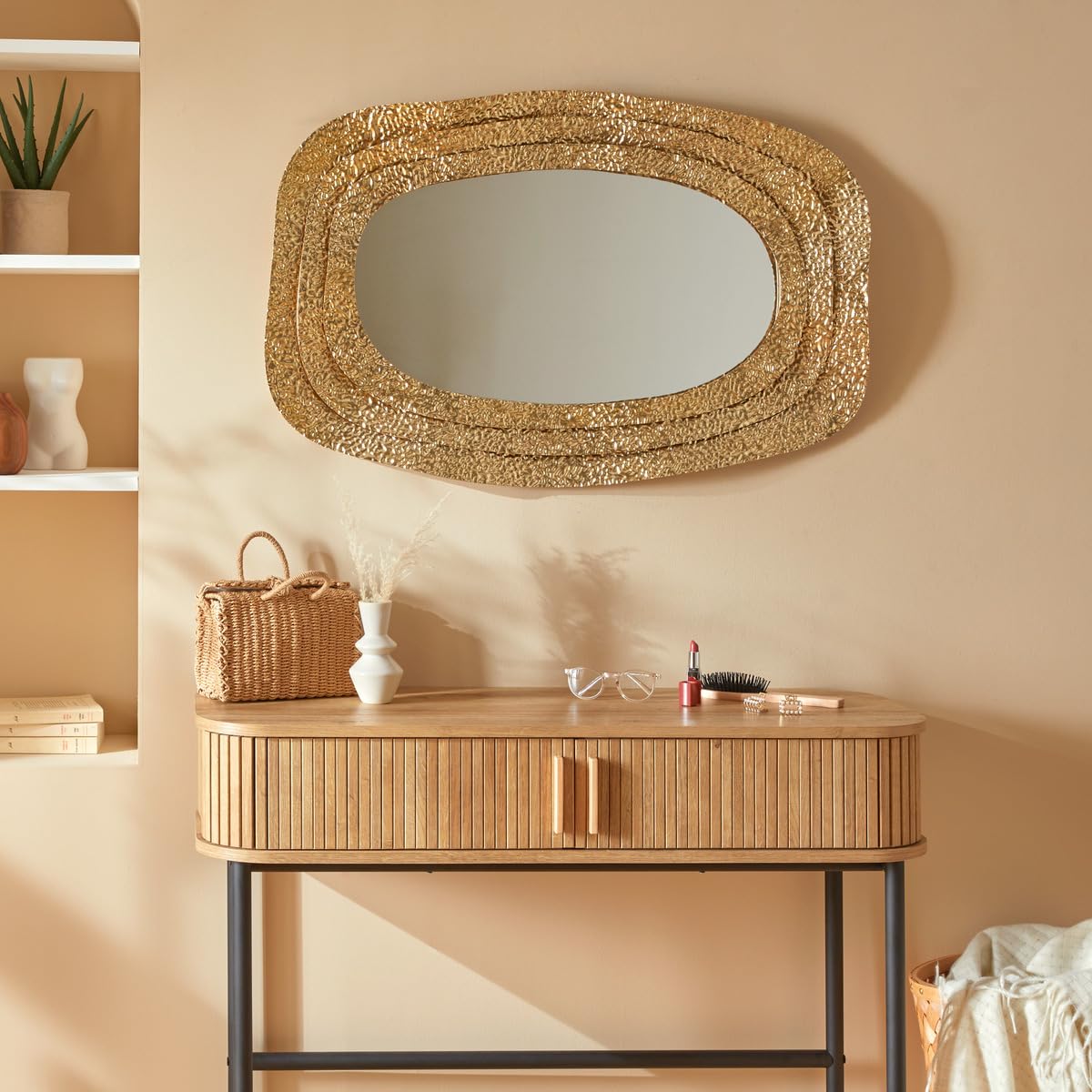ATMOSPHERA CREATEUR D'INTERIEUR Espejo Mural Brenda 89 x 58 cm Metal Dorado