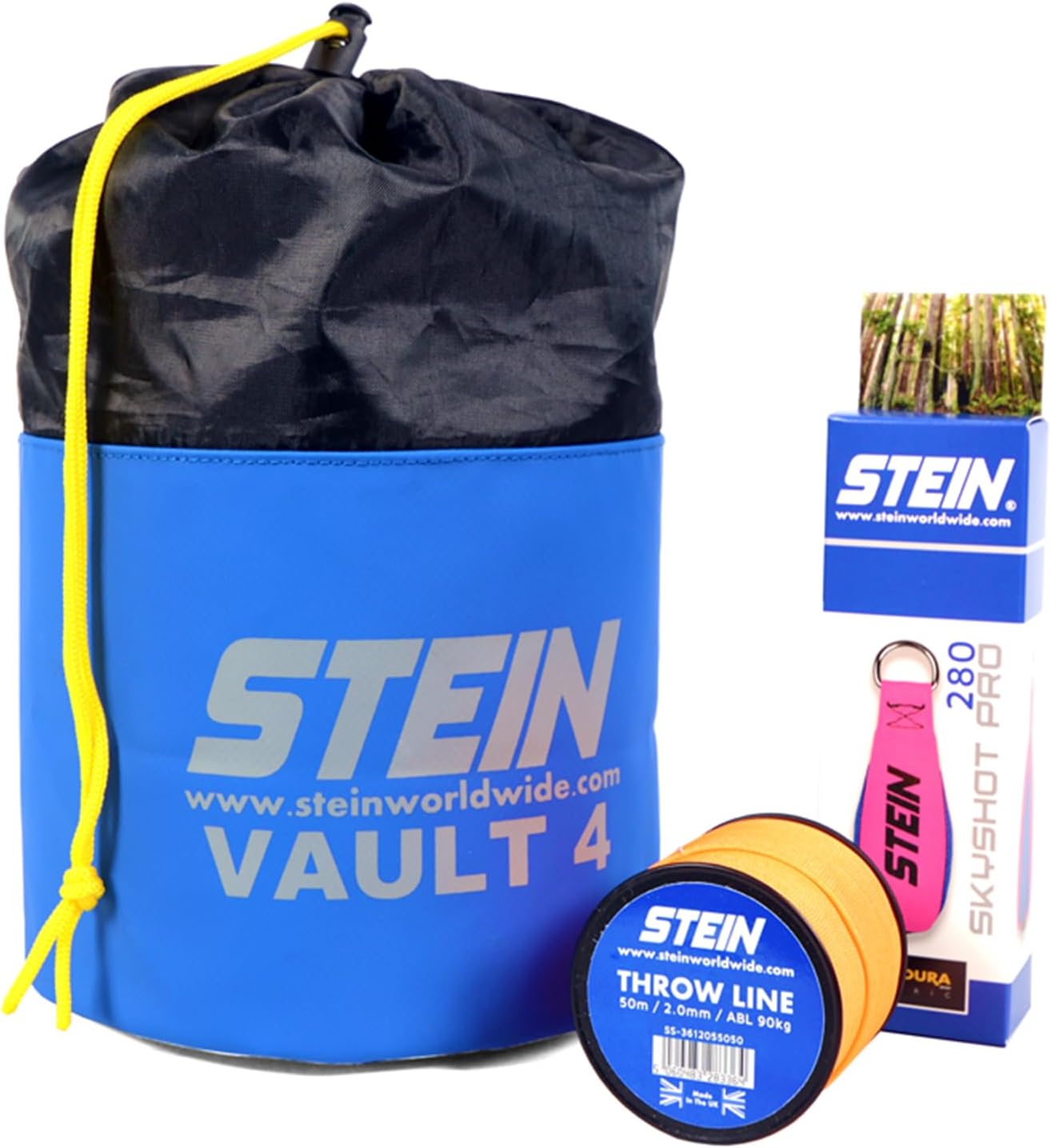 Throw Line Kit with Vault 4 Storage Pouch – 2.0mm Orange Throwline & 280g/10oz Throw Weight Arborist Rope Placement Kit – STEIN