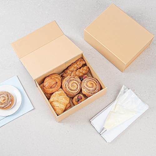 Miniatura 7 de Restaurantware Cajas de regalo magnéticas de 10.5 x 8 x 4 pulgadas, 10 cajas de regalo plegables resistentes  para propuestas de padrino y dama de