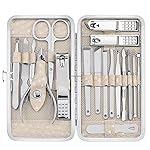 Yougai Nail Clippers set for Men and Womens Gift Manicure Set 18 Pieces Stainless Steel Manicure Kit,Nail Care Tools with Luxurious Travel Case