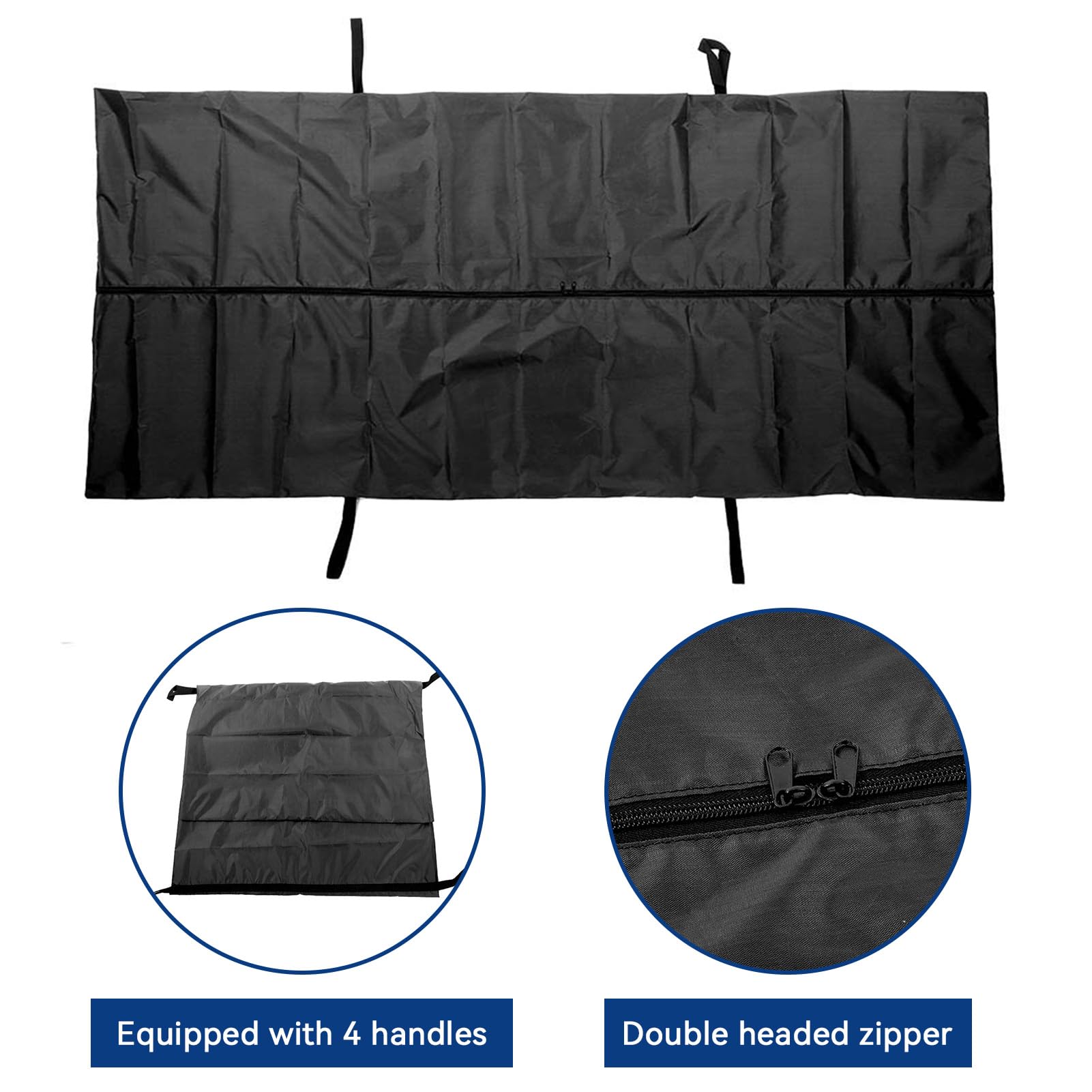 Agatige Civière de Stockage et de Retrait D'urgence pour Sac Mortuaire, Imperméable Nacelle Légère pour Animal Domestique avec 4 Poignées de Transport Fournitures Funéraires(Noir)