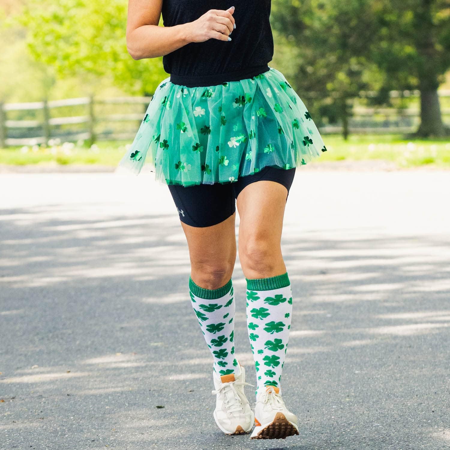 Gone For a Run Shamrock Running Tutu Skirt for Women | Adult Tutus | Lightweight | Green St Patricks Day Running Costume - Image 4