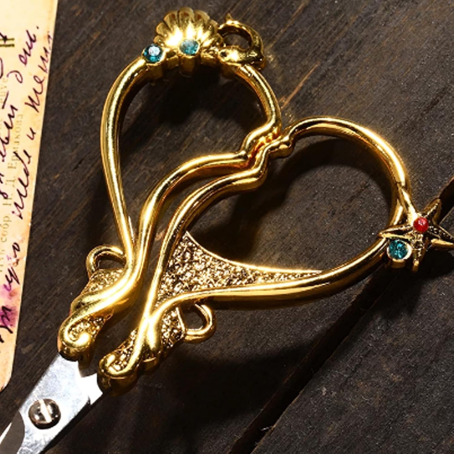 Craft 4.9in Embroidery Scissors, Rustproof Stainless Steel, Vintage European, Sewing Scissors with Fine Storage Box for DIY Handicrafts Tool