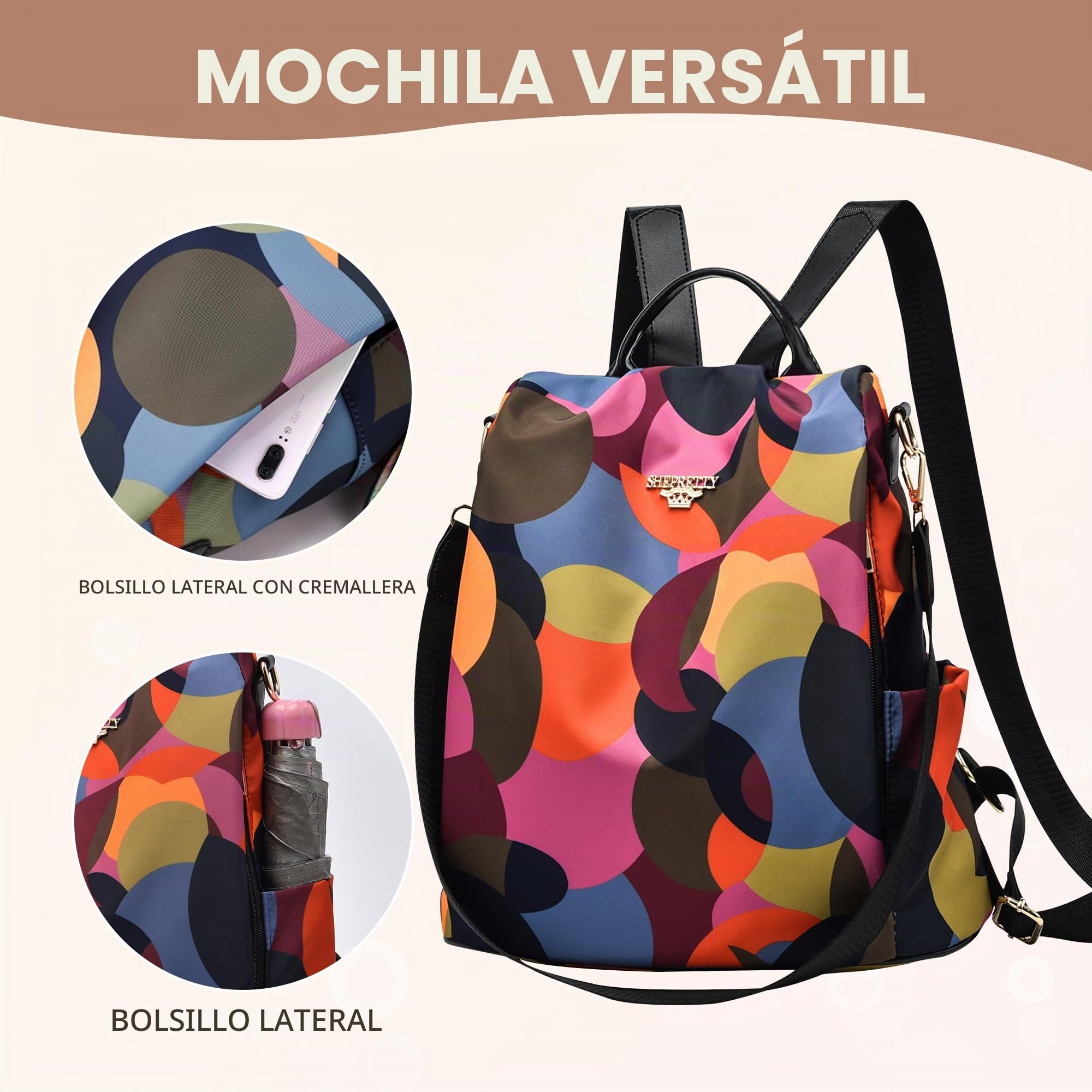 shepretty - Mochila antirrobo para mujer