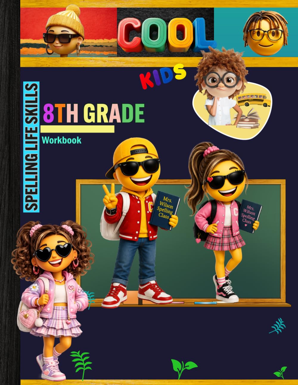 8th Grade Life Skills Spelling Words Workbook: Grade 8 Mental Health, Goals, Careers, Conflict Management Vocabulary Homeschool Curriculum Book: ... Report Card and End-of-Year-Elevation Form