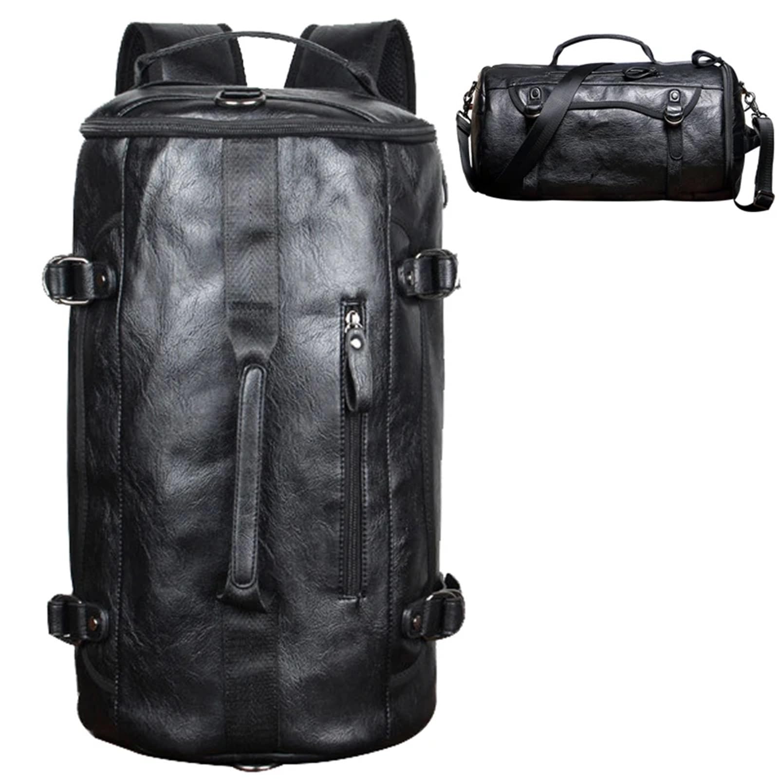 Große Leder-Sporttasche PU Leder Outdoor Sports Gym Bag for Männer Mit Schuhe Tasche Training Rucksack Fitness Schulter Tasche wasserdichte Reise Handtasche für Männer Trainingsbag