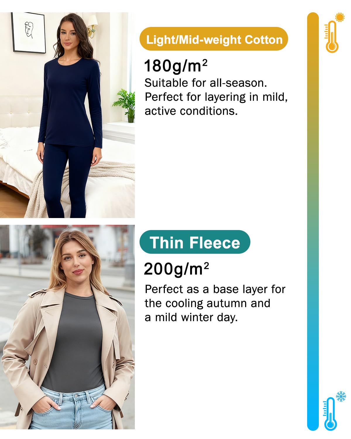 wirarpa womens Women's Thermal Underwear Sets