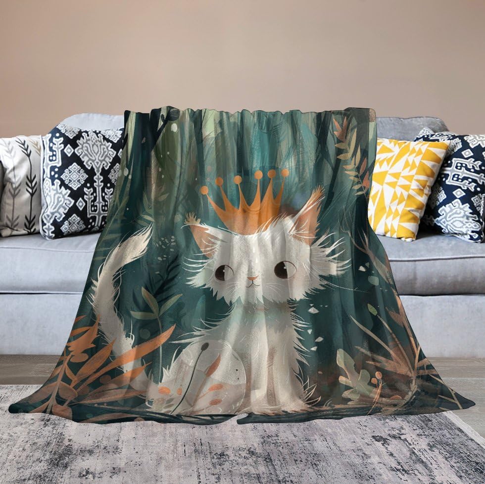 Couverture micro polaire chat thermorégulatrice et ultra légère