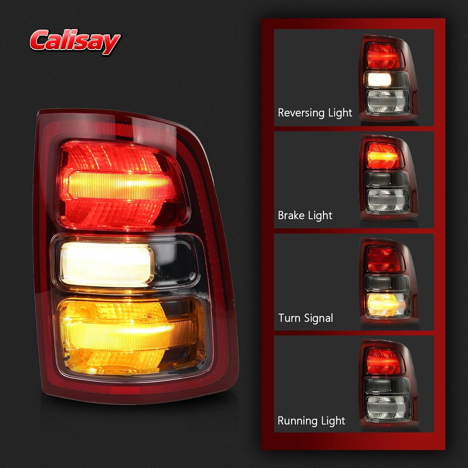 Black Bezel Halogen Tail Lights Compatible With 2019-2024 RAM 2500 Non-LED Models, Direct Fit Replacement Rear Brake Lamp CH2801229 68409002AD(Right Passenger Side Halogen Black Bezel)