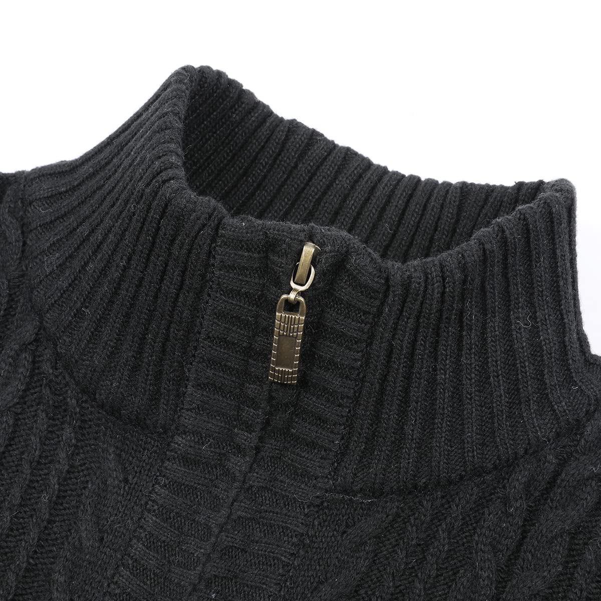 Allthemen Męski dzianinowy kardigan gruby sweter rozpinany kardigany klasyczny stójka długi rękaw na co dzień ciepła bluza