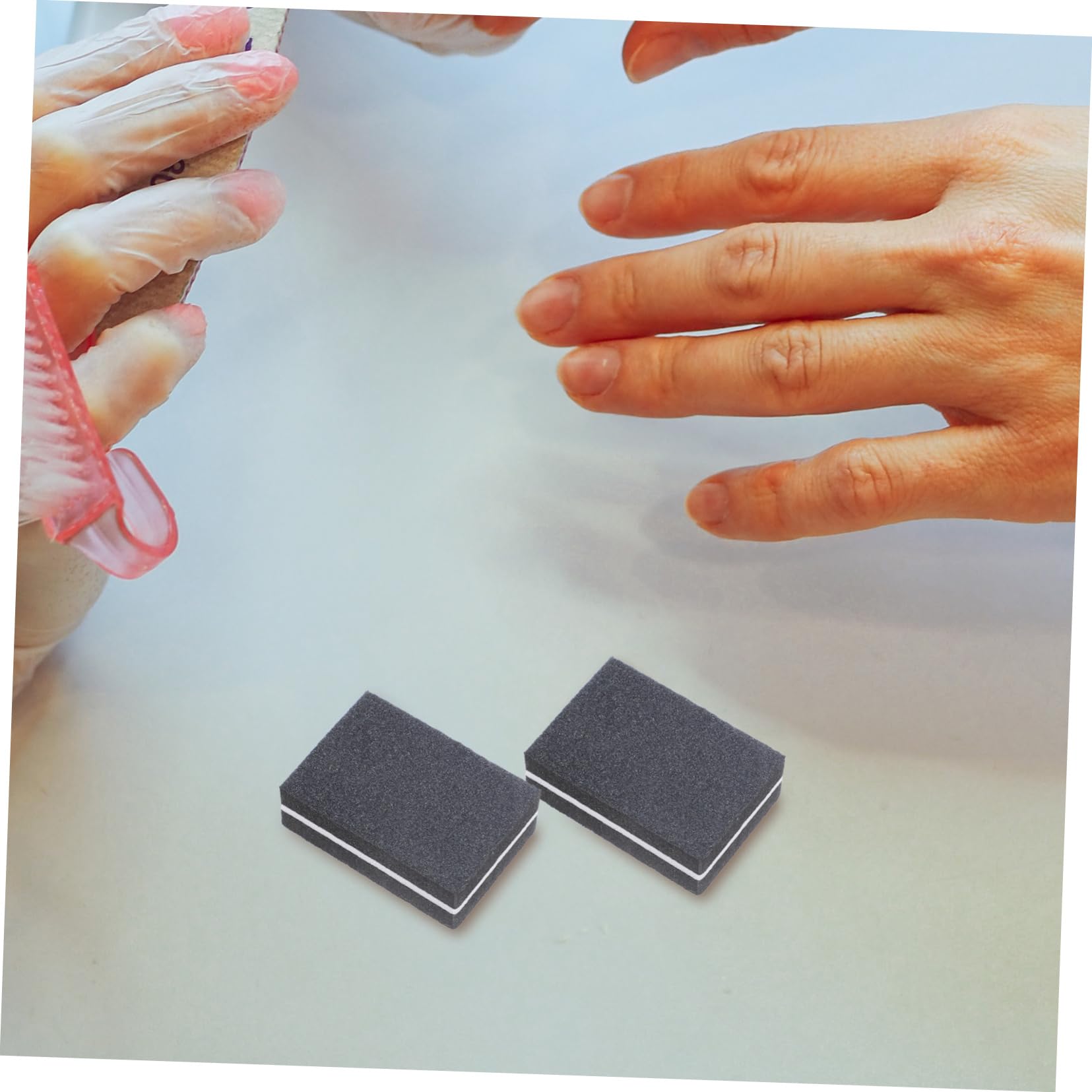Healeved Set Di Lime Per Unghie Punte Per Lime Per Unghie a Grana Grossa Blocco Lucidante Con Punta Aguzza Per Uso Domestico e in Salone Pezzi