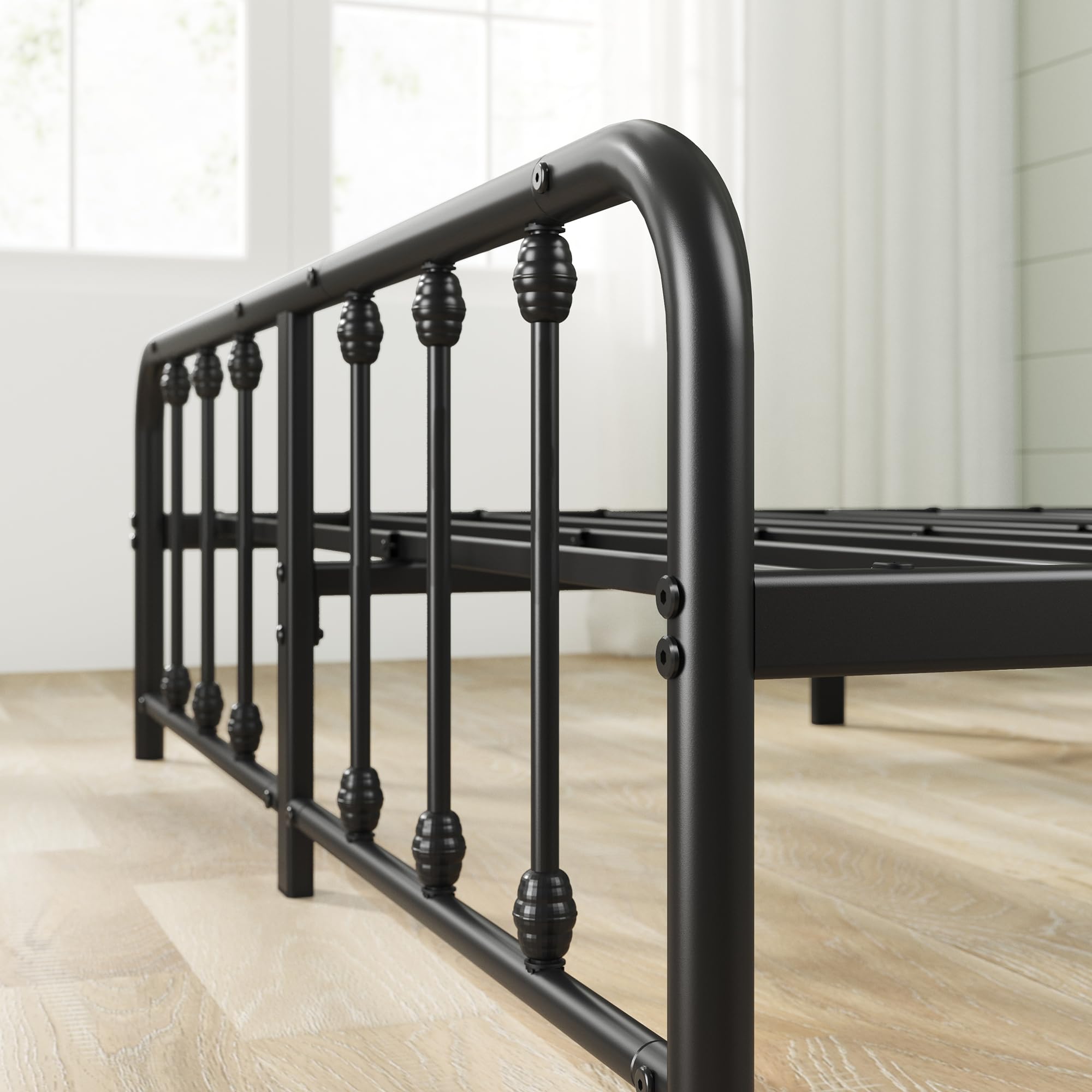 Zinus Cadre de lit Plateforme en Bambou d'œuvre Robin | 140 x 190 cm | 20 cm Haut | Support à