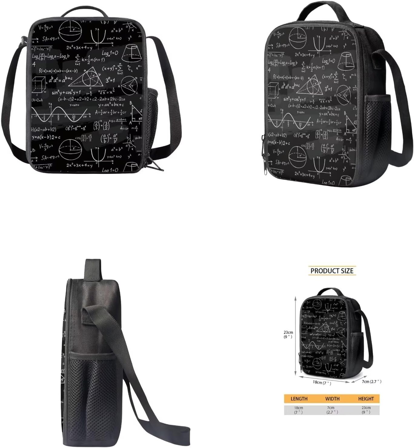 Ystardream Math Equation School Bags for Boys 14-16 Bookbag With Lunch Box Kids School Backpack 4 in 1 with Water Bottle Sleeve Pencil Case for Kids School Bag Book Bag Set 17 inch
