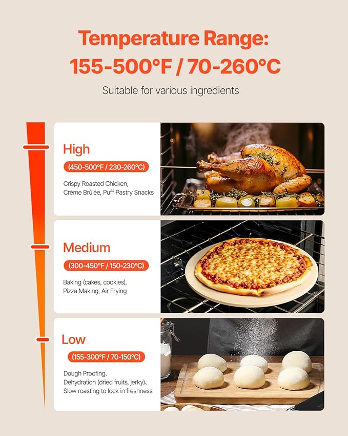 Horno de Convección Comercial VEVOR 66L 1800W 4 Niveles miniatura 6