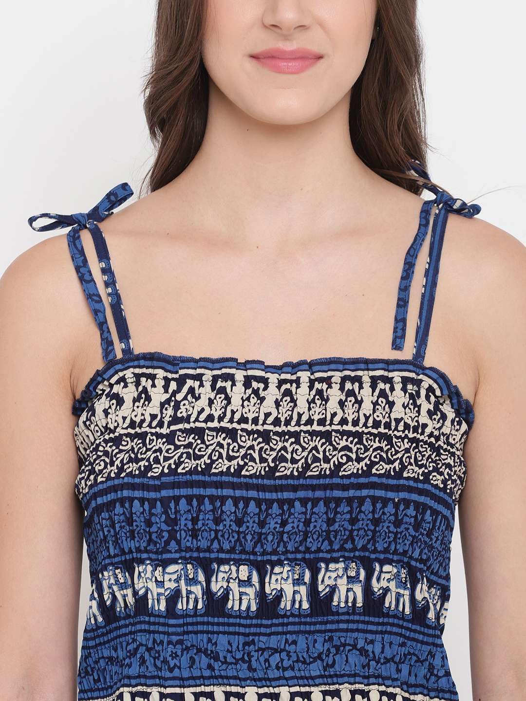 Bigdave Women's Rayon Printed Casual Summer Style Tie Shoulder Straps Free Size Tank Top (Multi3)