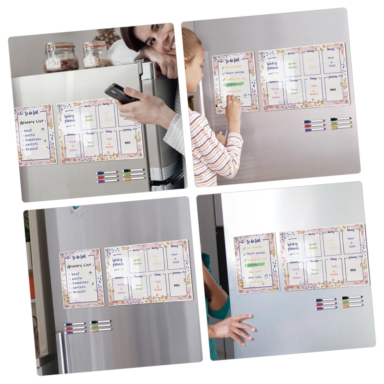 NUOBESTY Magnetische To-do-liste Für Kühlschrank Löschbare Nachrichtentafel Planungstafel Mit Zeitplan-board Wiederverwendbare Magnettafel Für Kühlschrank