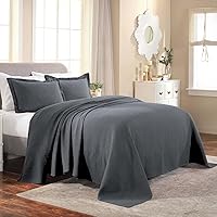 Vista 38 de Superior Juego de colcha de algodón Fleur De Lis, mantas cálidas, ropa de cama para todas las estaciones, decoración de dormitorio, colcha