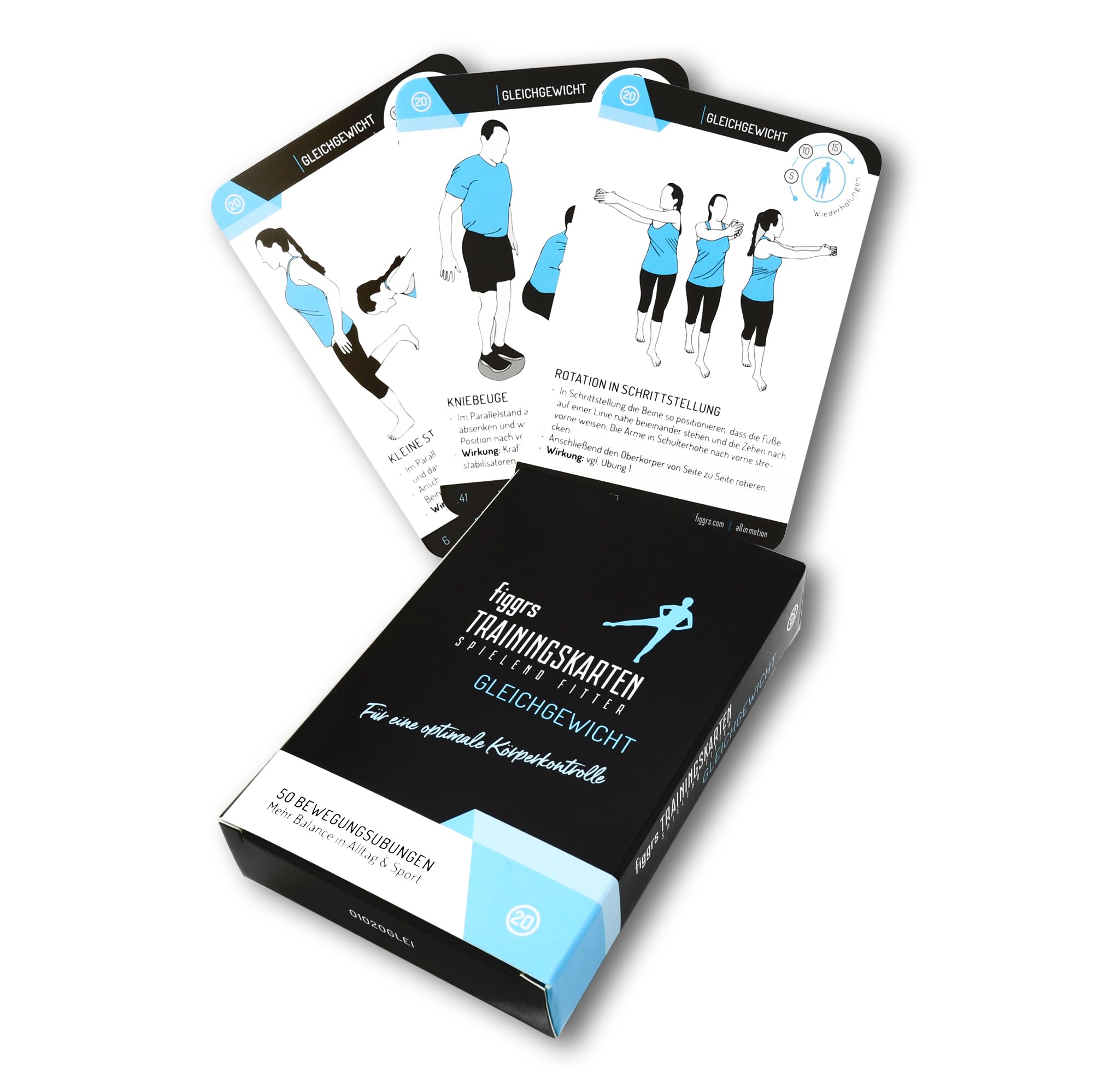 figgrs® 3er-Set "Gesunder Rücken OHNE Gerät" - 3 Kartensets a 57 Trainingskarten mit 150 Fitnessübungen für einen starken & gesunden Rücken