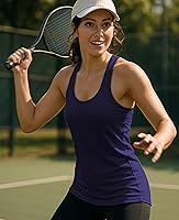 Vista 4 de Sexy Basics Paquete de 5 camisetas sin mangas PowerFlex con espalda nadadora para mujer Camisetas sin mangas elásticas de algodón y elastano