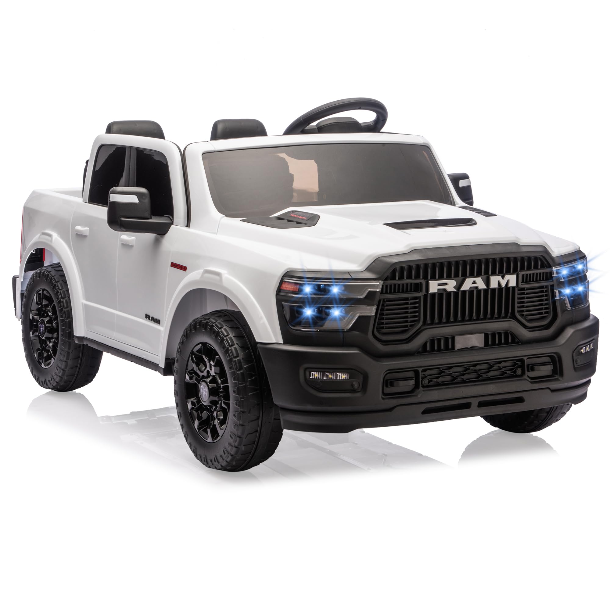 Photo 1 of Licensed RAM 2500, 2 Seater Electric Car for Kids, 24v Ride on Truck w/Remote Control, Toddler Ride on Toys w/Bluetooth, Spacious Truck Bed, 3 Speed, LED Lights, Suspension, Gifts for Boys Girls