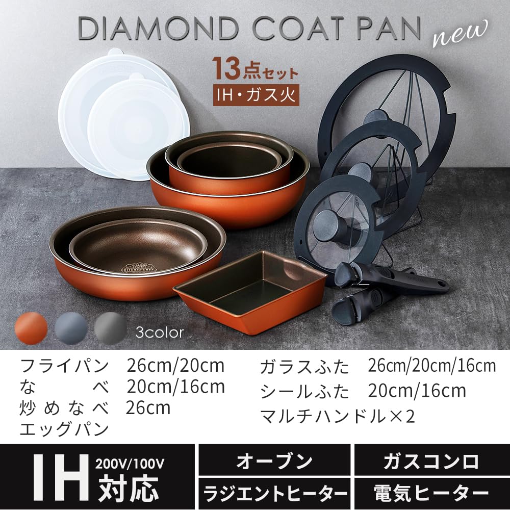 ダイヤモンドコートパンアイリスオーヤマ13点セットH-IS-SE13P新品未  