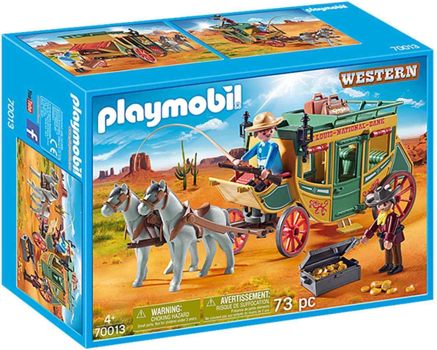 70013 Western Stagecoach, Fun Imaginative Role-Play, PlaySets Suitable for Children Ages 4+