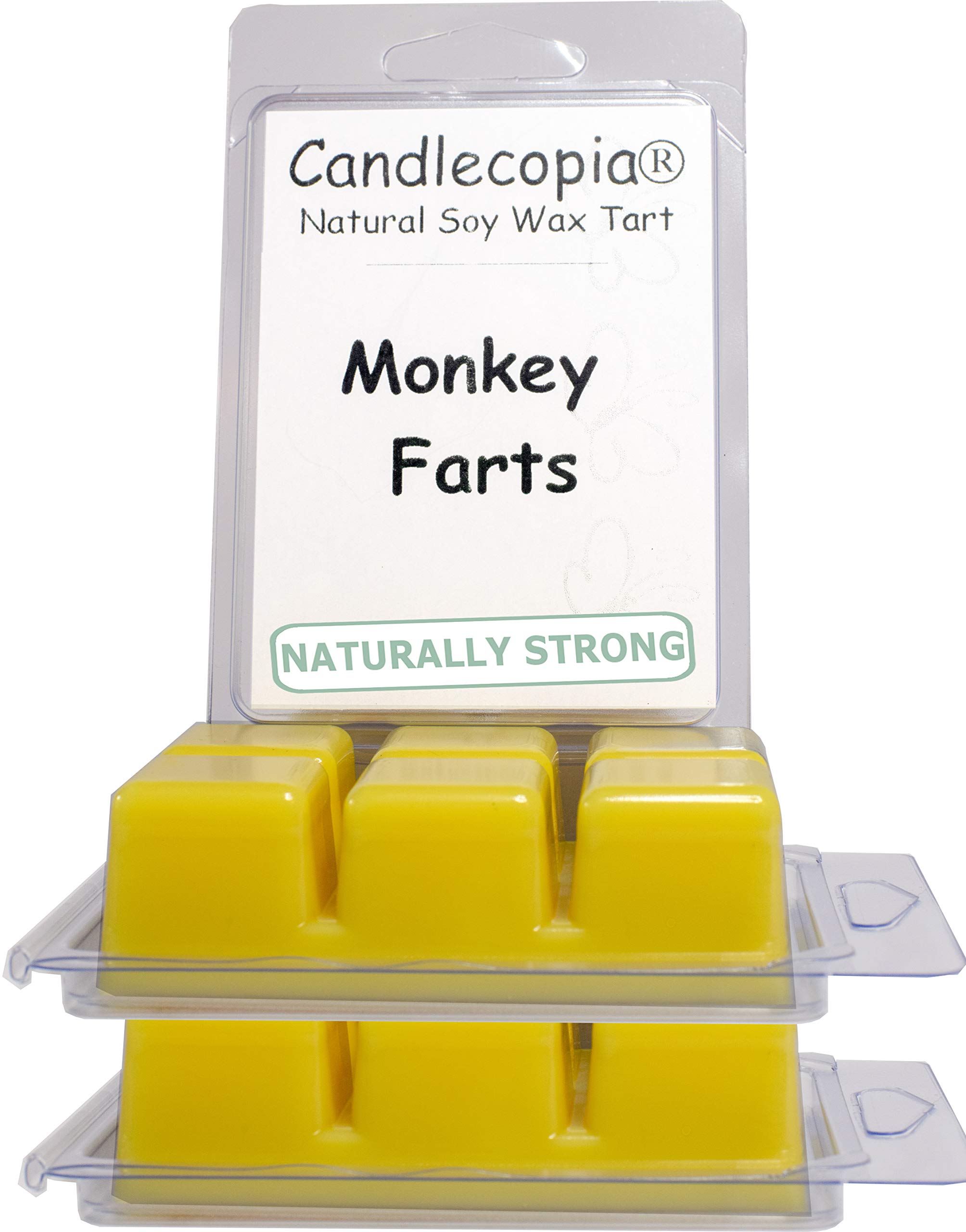 Monkey Farts Strongly Scented Hand Poured Vegan Wax Melts, 18 Scented Wax Cubes, 9.6 Ounces in 3 x 6-Packs
