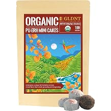 GLDNT Organic Pu-erh Mini Cakes, Glutinous Rice Aroma, Caffeinated, 3.5oz