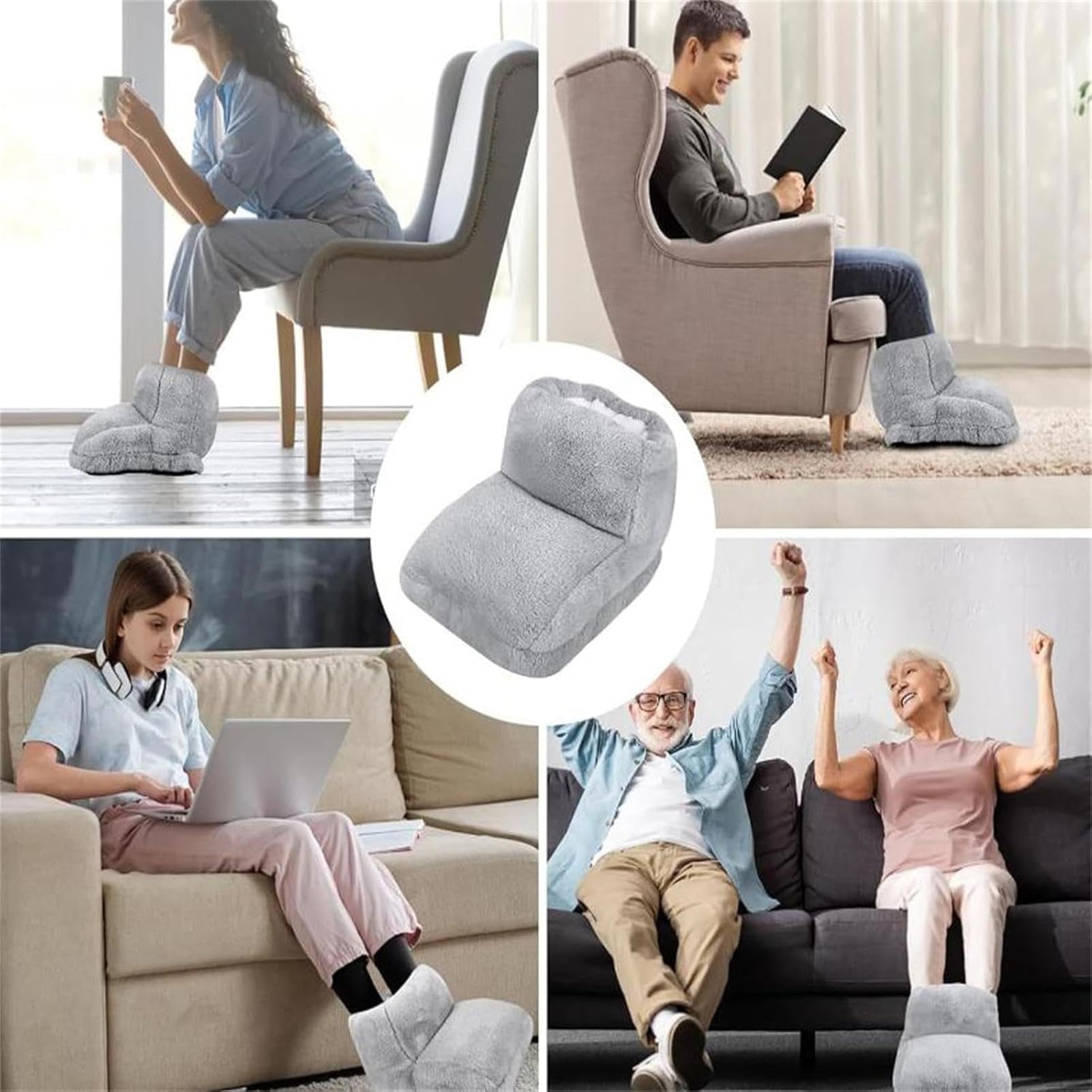 Scaldapiedi elettrico riscaldato con 3 impostazioni di temperatura, pantofole calde per piedi in peluche, comodo poggiapiedi riscaldato, portatile, morbido, invernale, per donne, uomini, casa e