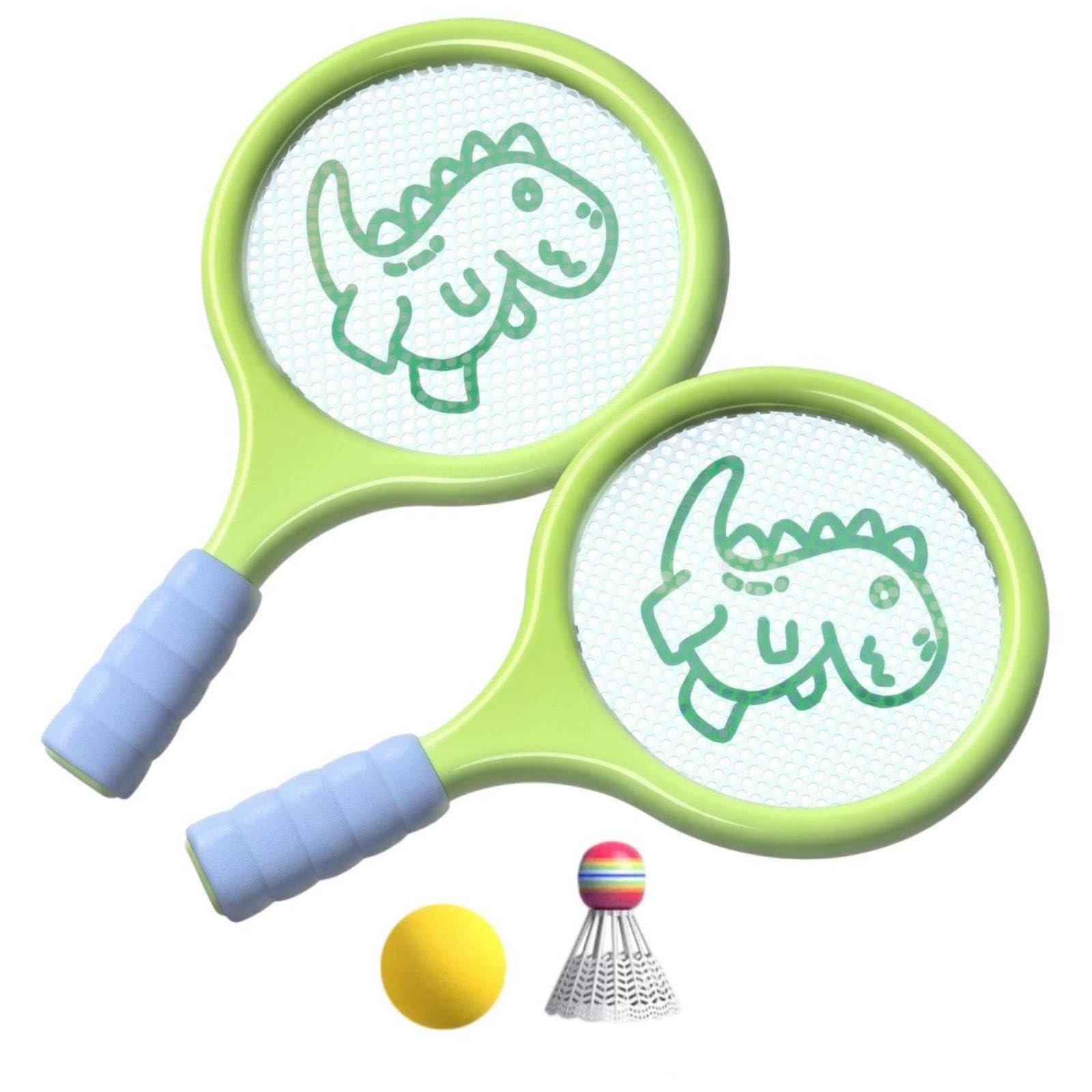 Parent Child Play Racket Set Multiathletic Junior Badminton Racket Kit Beginner Friendly Kids Badminton Set for Kindergarten, School Playground Green|Sporting Goods| Tennis & Racquet SPOR-image-5