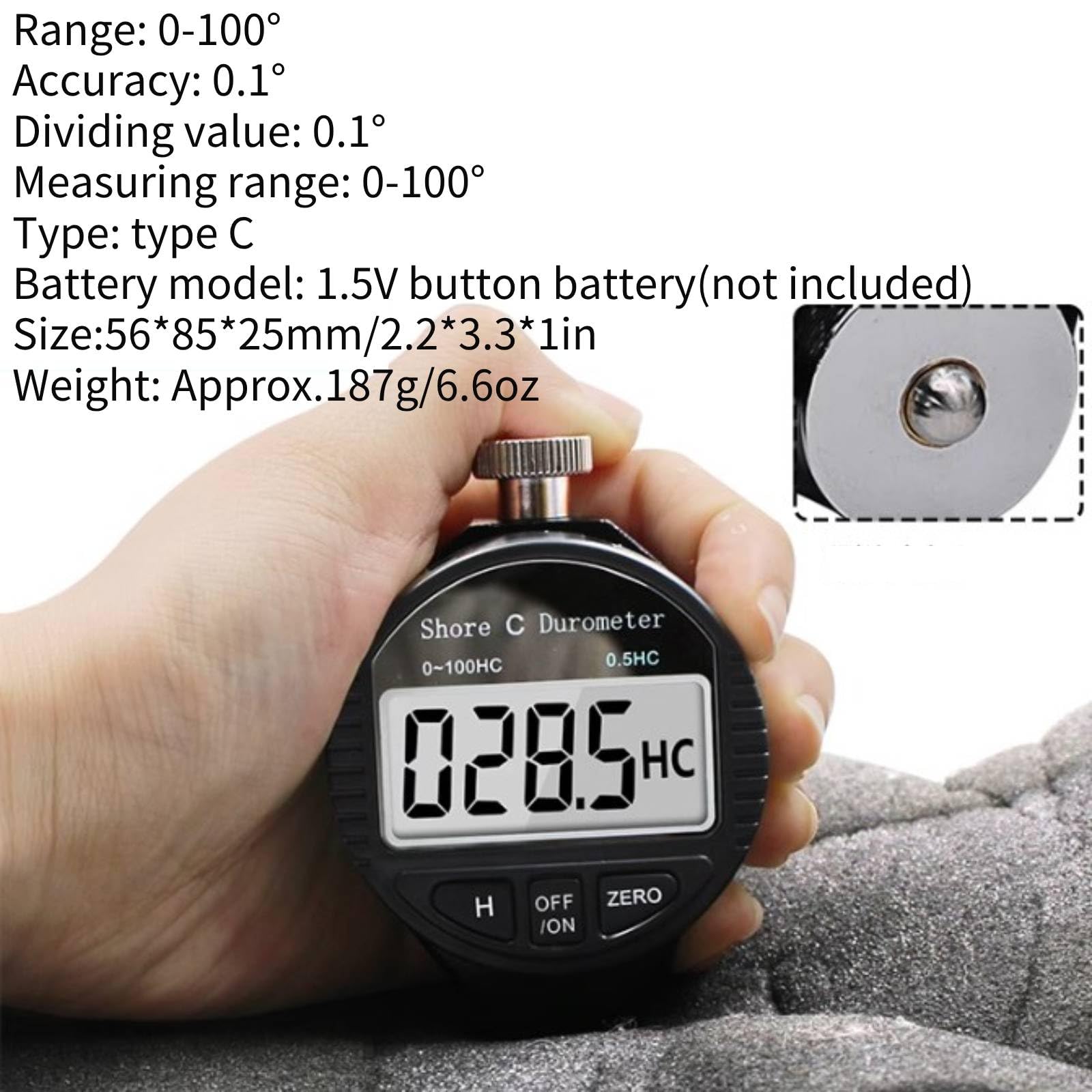 Compteur de duromètre, testeur de dureté de plomb Lee, testeur de dureté en caoutchouc de rivage de duromètre numérique 100HD C Testeur De Pression Pneu