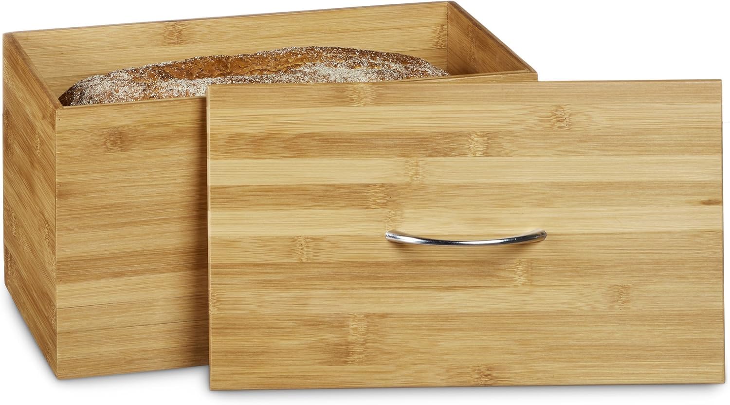 Sizi Traditional Wooden Bread Bin Kitchen Storage For Large Bread Container With Wooden Lid For Kitchen - 36.5 X 22 X 20.5 Cm