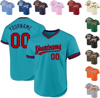 Custom Baseball Jersey Authentic Throwback Pullover Personalized Large Mesh V-Neck Baseball Shirts Stitched Name and Number
